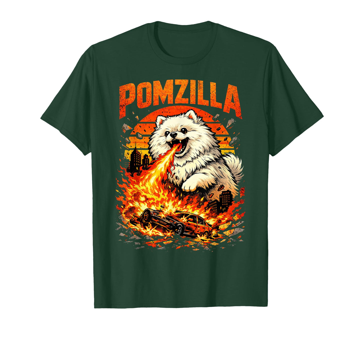Pomzilla Pomeranian Dog Lover Vintage Monster Pom Dog T-Shirt