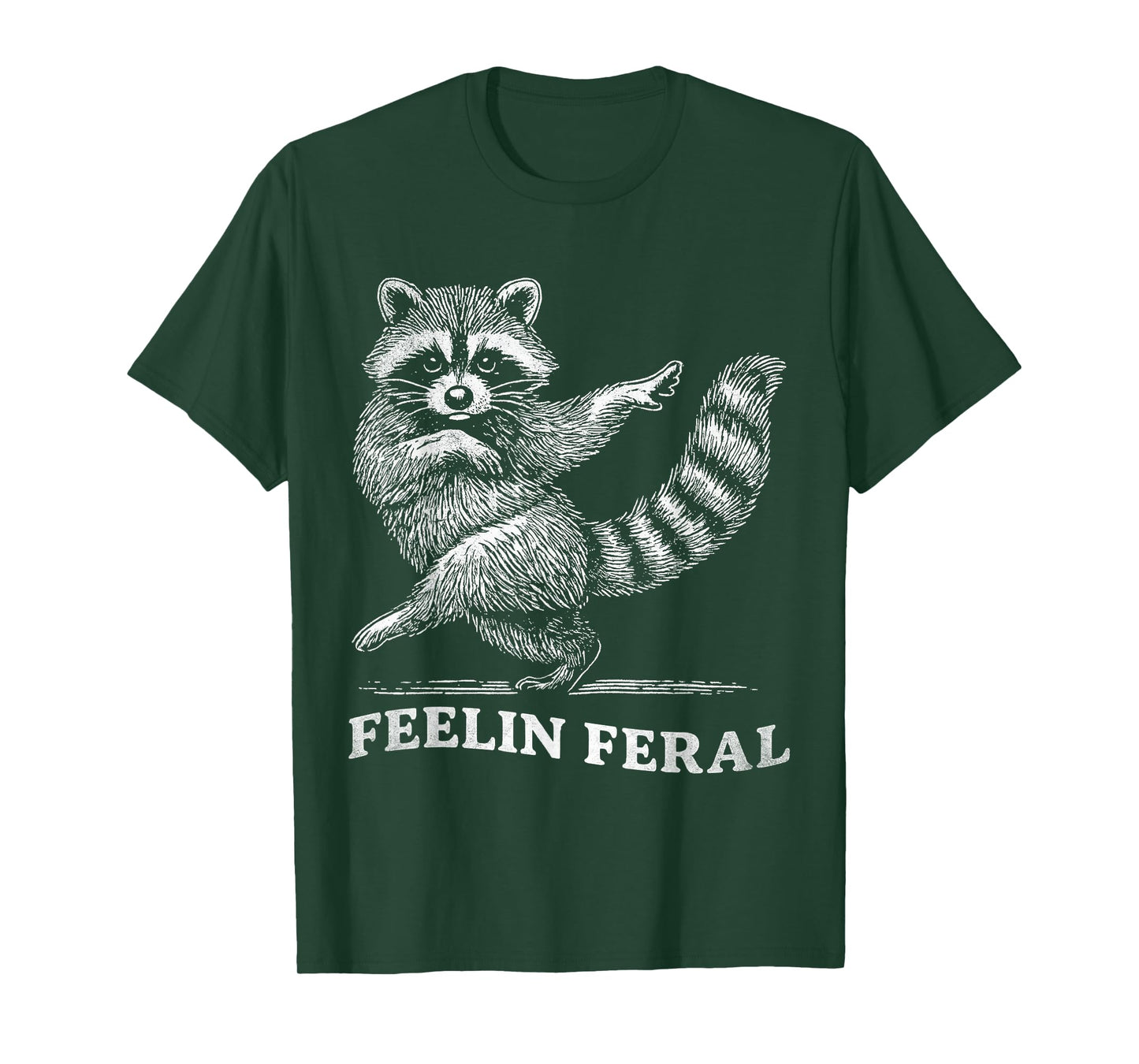 Feeling Feral Funny Raccoon Vintage Ironic Humor Gifts T-Shirt