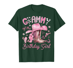 Grammy of The Birthday Girl Pink Cowgirl Western Rodeo T-Shirt