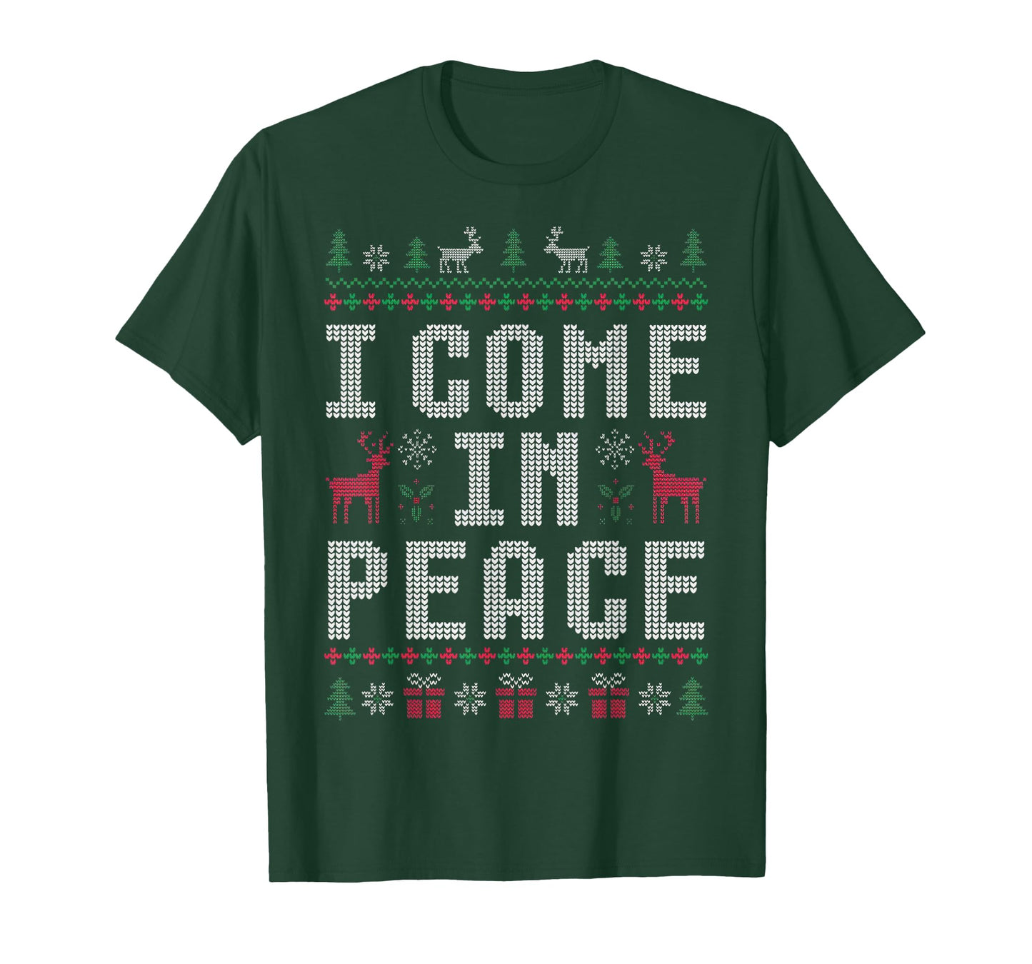 I Come in Peace Couple Matching Ugly Christmas Sweater T-Shirt