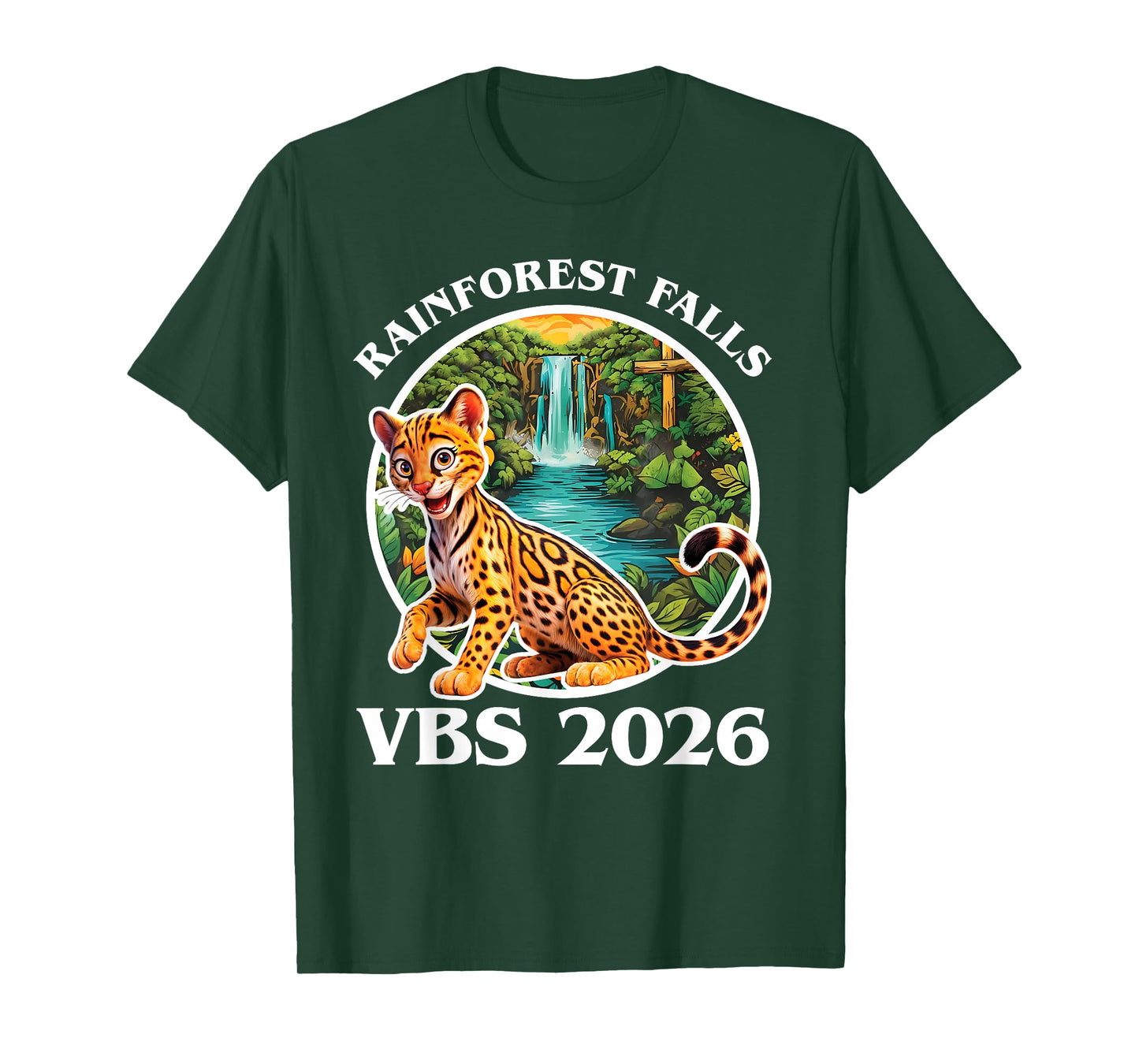 Rainforest Falls VBS 2026 Jesus Faith Bible Verse Kids T-Shirt