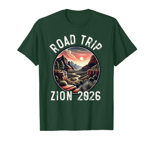 Zion National Park Utah Road Trip 2026 Hiking Souvenir T-Shirt