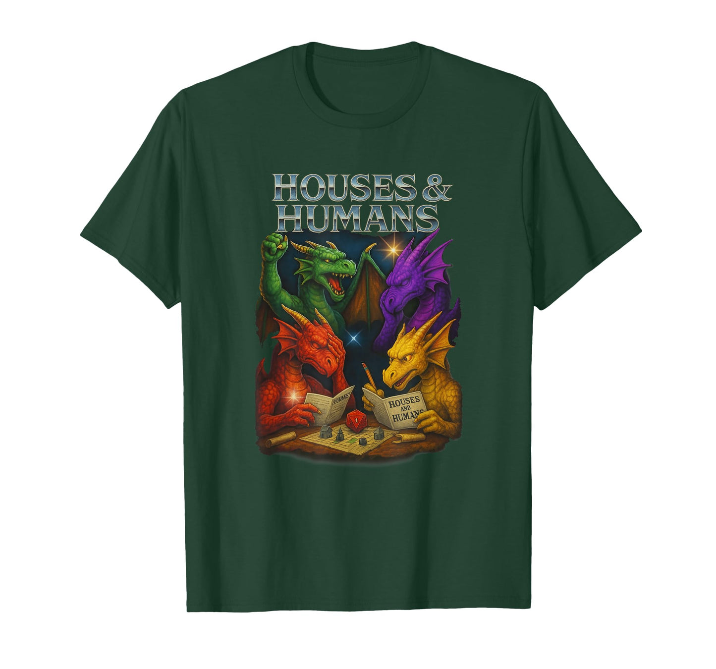 Houses and Humans Funny Novelty RPG Gamers Men Women Kids T-Shirt