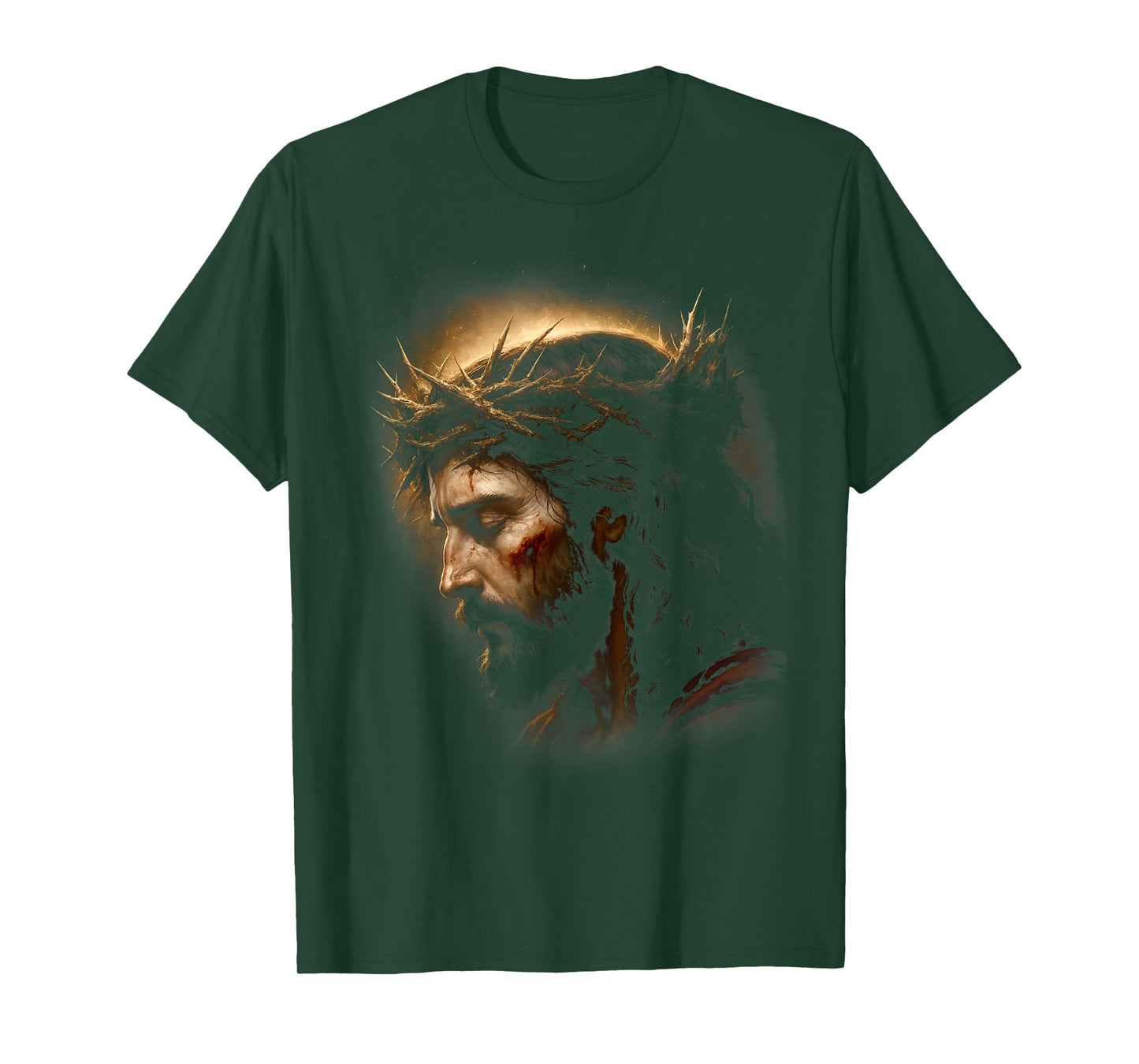 Jesus Christian Face Crown of Thorns Religious Faith T-Shirt