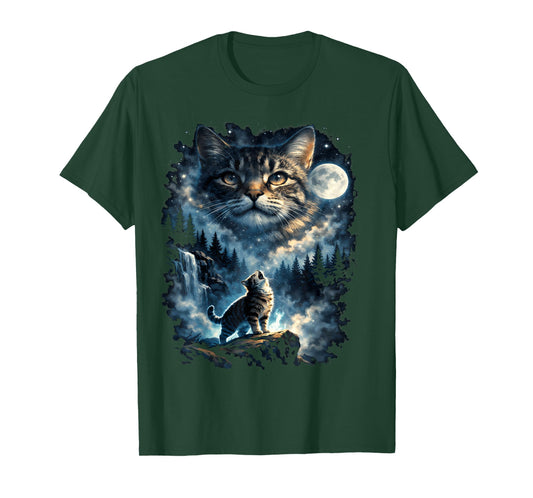 Cat Howling At Moon T-Shirt