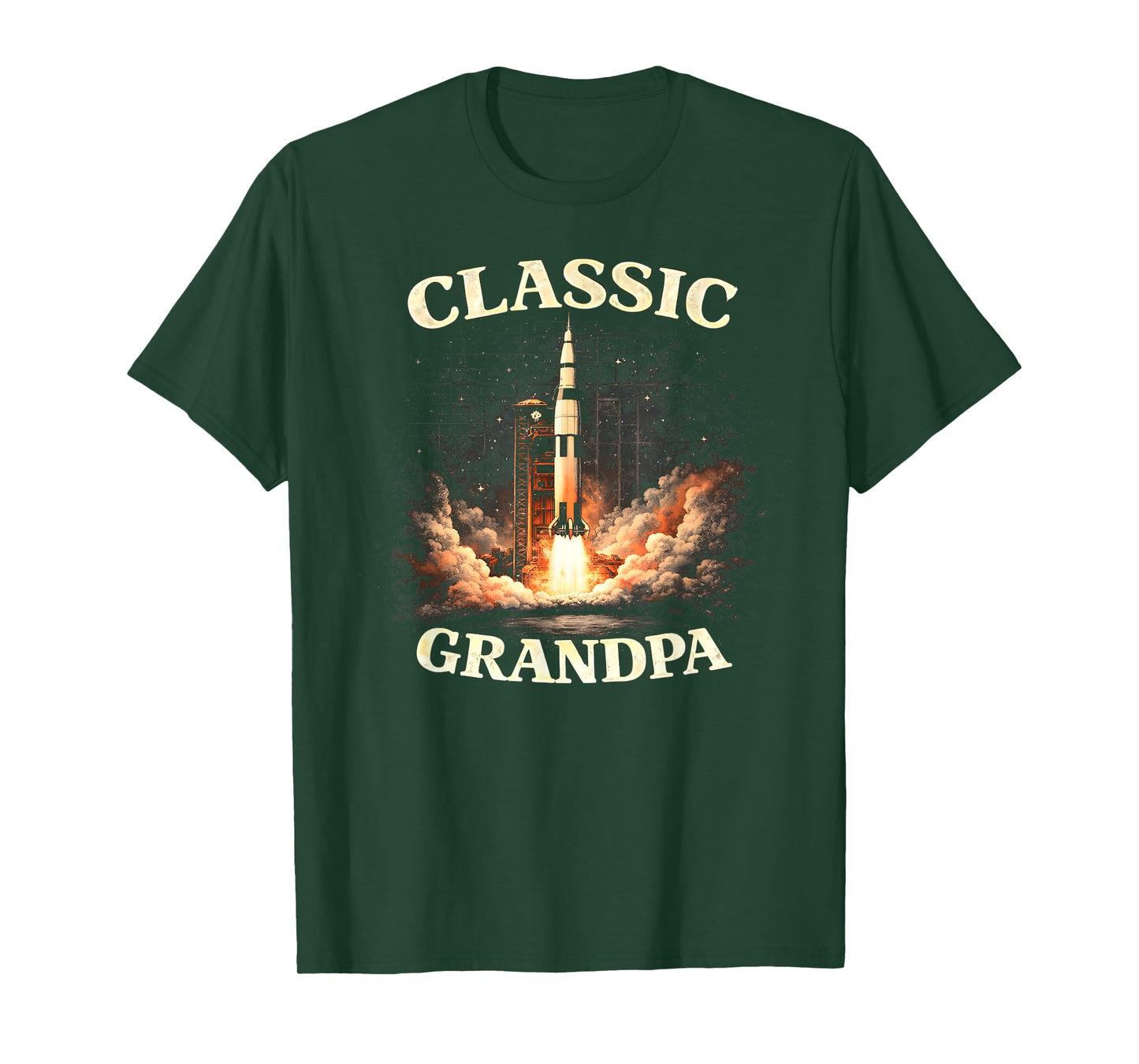 Classic Grandpa Vintage Rocket Retro Space Explorer Style T-Shirt