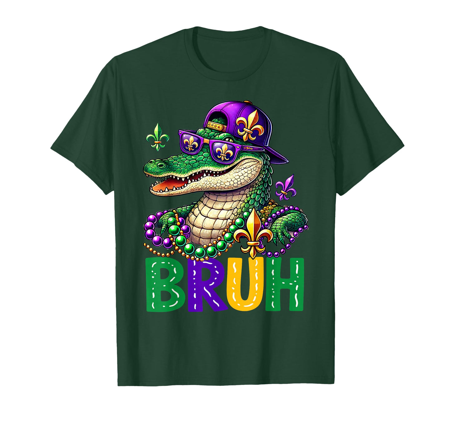 Mardigator Alligator Bruh Mardi Gras Costume Teens Boys Kids T-Shirt