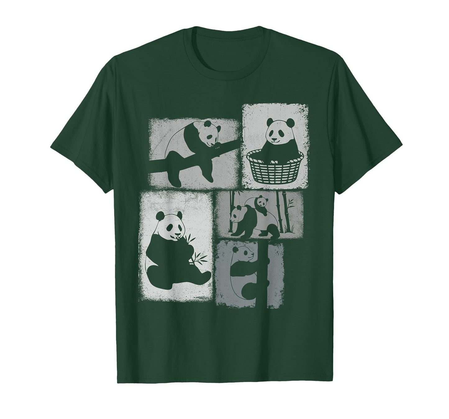 Panda Vintage Collage Bamboo Animal Lover T-Shirt