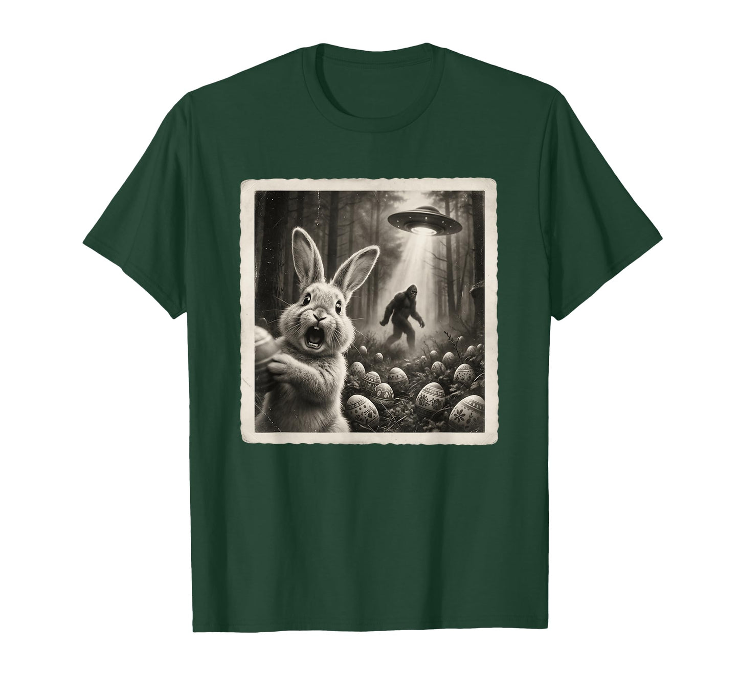 Funny Easter Bunny & Easter, Selfie Bigfoot & UFO, Easter T-Shirt