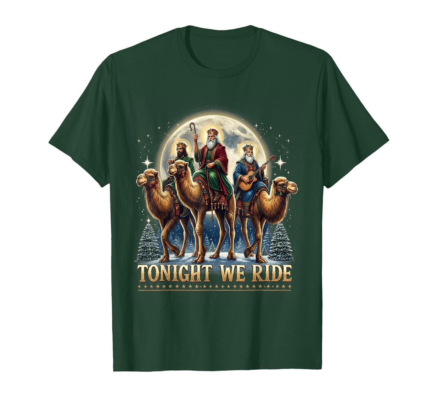 Tonight We re Ride Christmas 3 Wise Men Xmas Jesus Camel T-Shirt