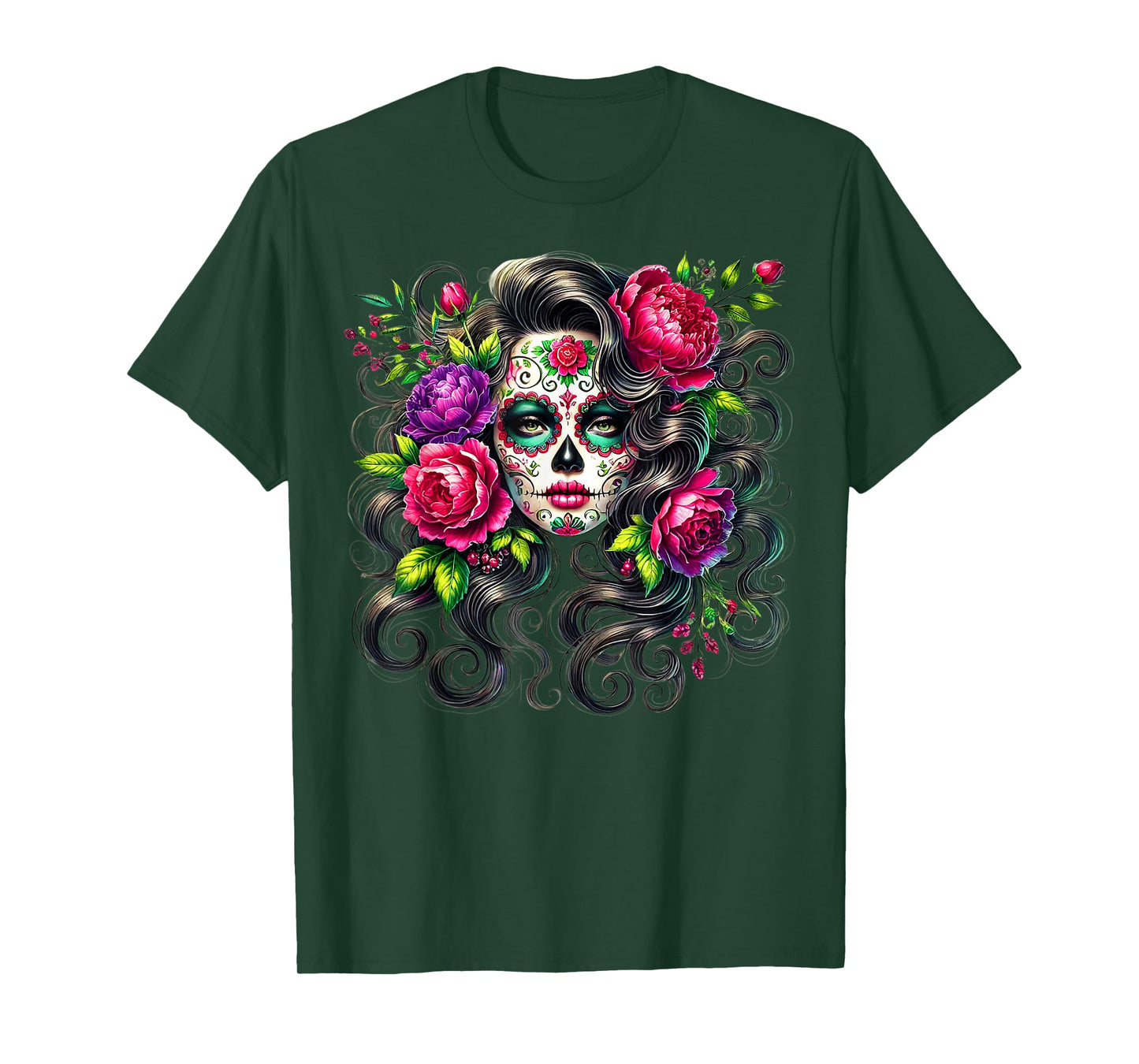 Dia De Muertos La Catrina Day of The Dead Sugar Skull Women T-Shirt