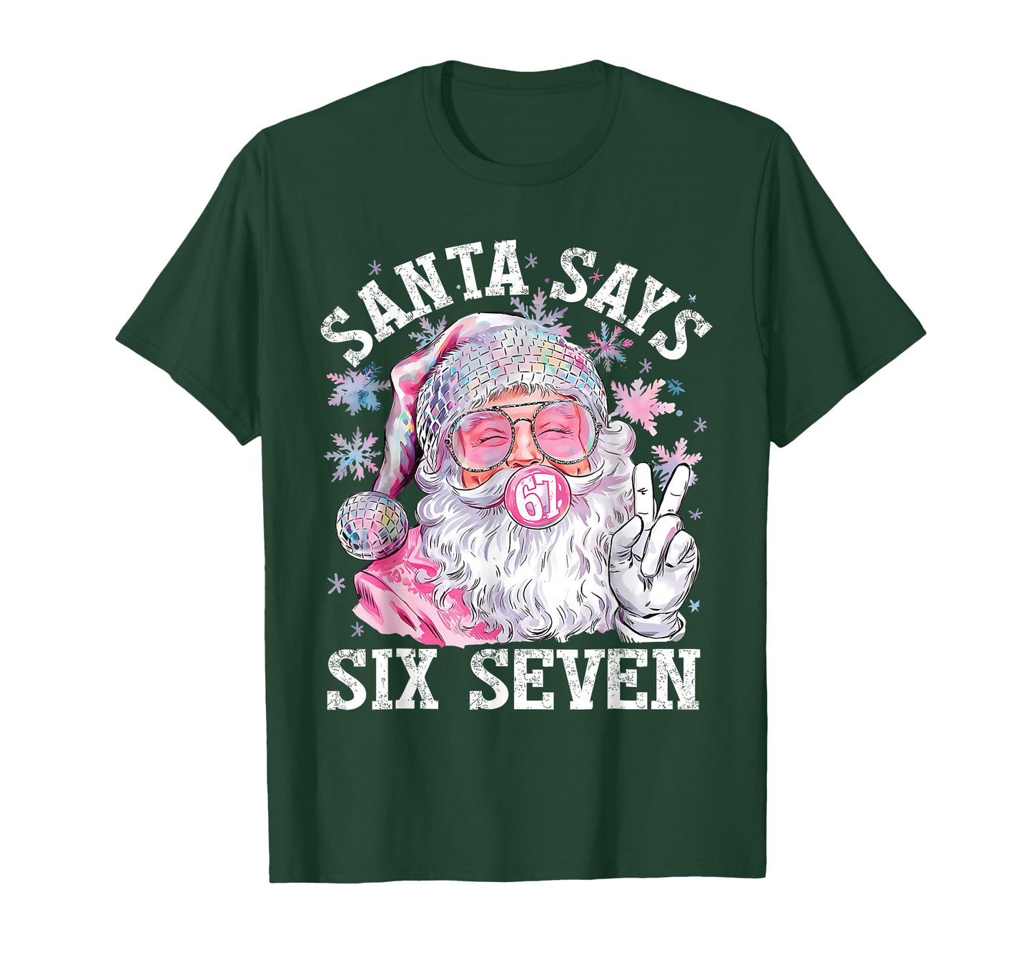 Funny Santa Says Six Seven Christmas 67 Meme Xmas Boys Girls T-Shirt