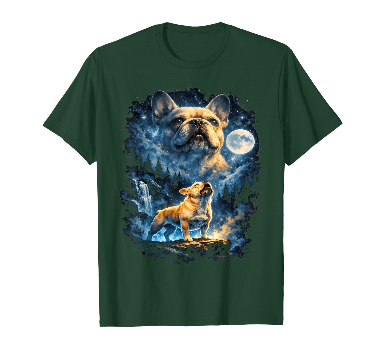 Frenchie Howling At The Moon T-Shirt