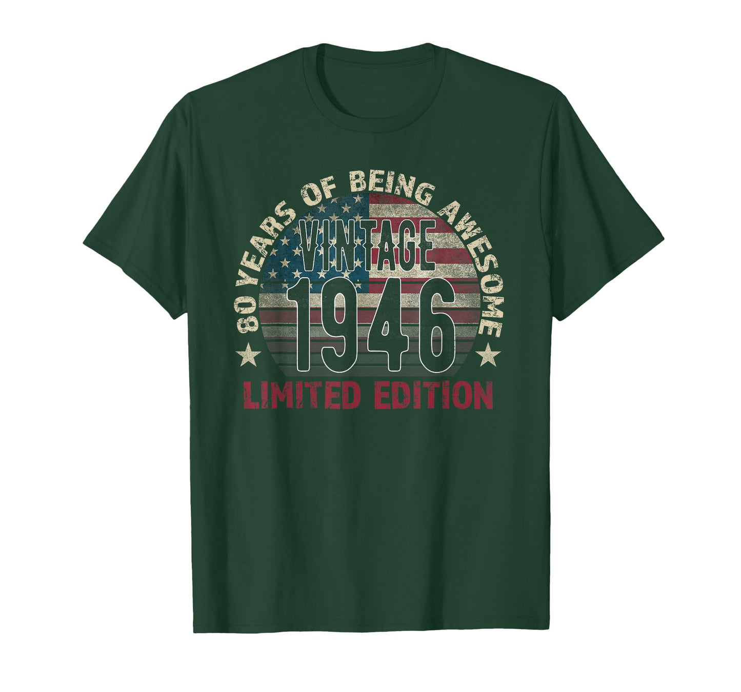 80th Birthday Gift Men Vintage Born 1946 Turning 80 Year Old T-Shirt