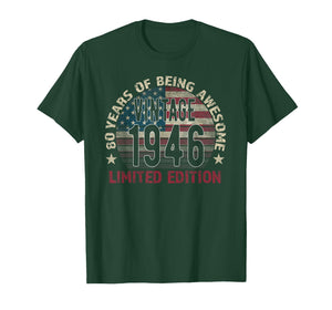 80th Birthday Gift Men Vintage Born 1946 Turning 80 Year Old T-Shirt
