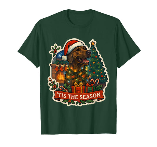 Tis The Season Plott Hound Dog Merry Christmas Mom Dad Xmas T-Shirt