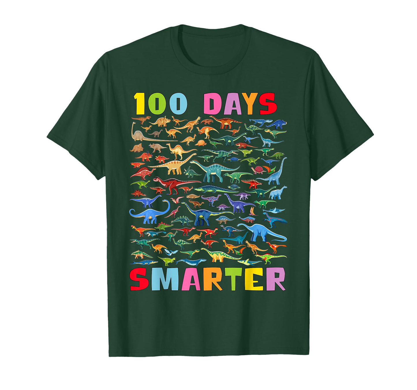 100 Days Smarter Dinosaurs Teacher Kids 100th Day of School T-Shirt