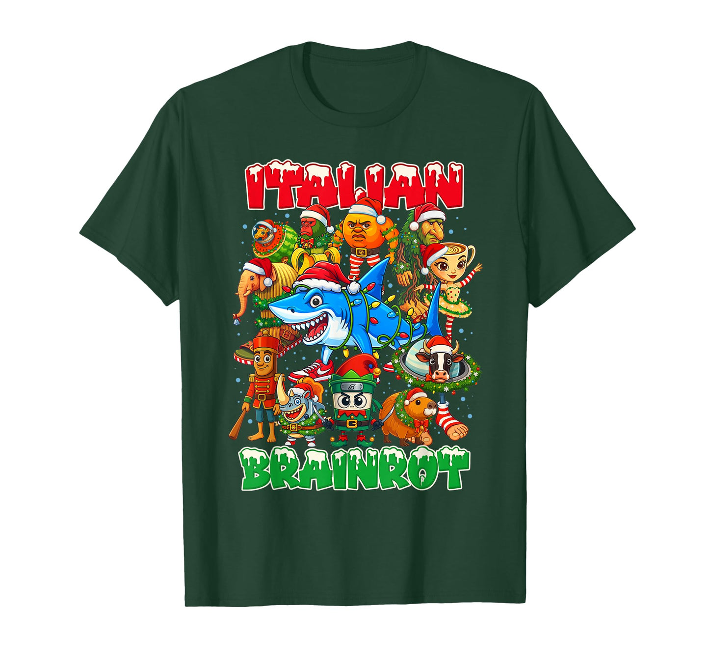 Funny Christmas Italian Brain Rot Italian Brainrot Boy Kids T-Shirt