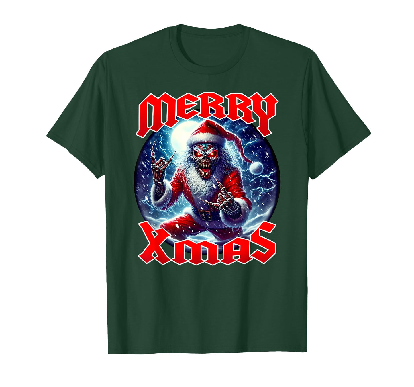 Merry Christmas Heavy Metal Band Death Metal Vintage Santa T-Shirt