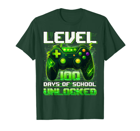 Level 100 Days of School Unlocked 100th Day of School Boys T-Shirt