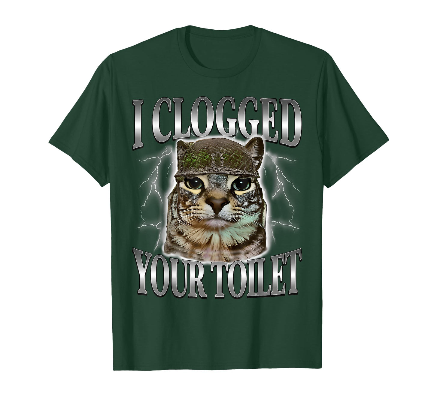 I Clogged Your Toilet Funny Stupid Brainrot Staring Cat Meme T-Shirt