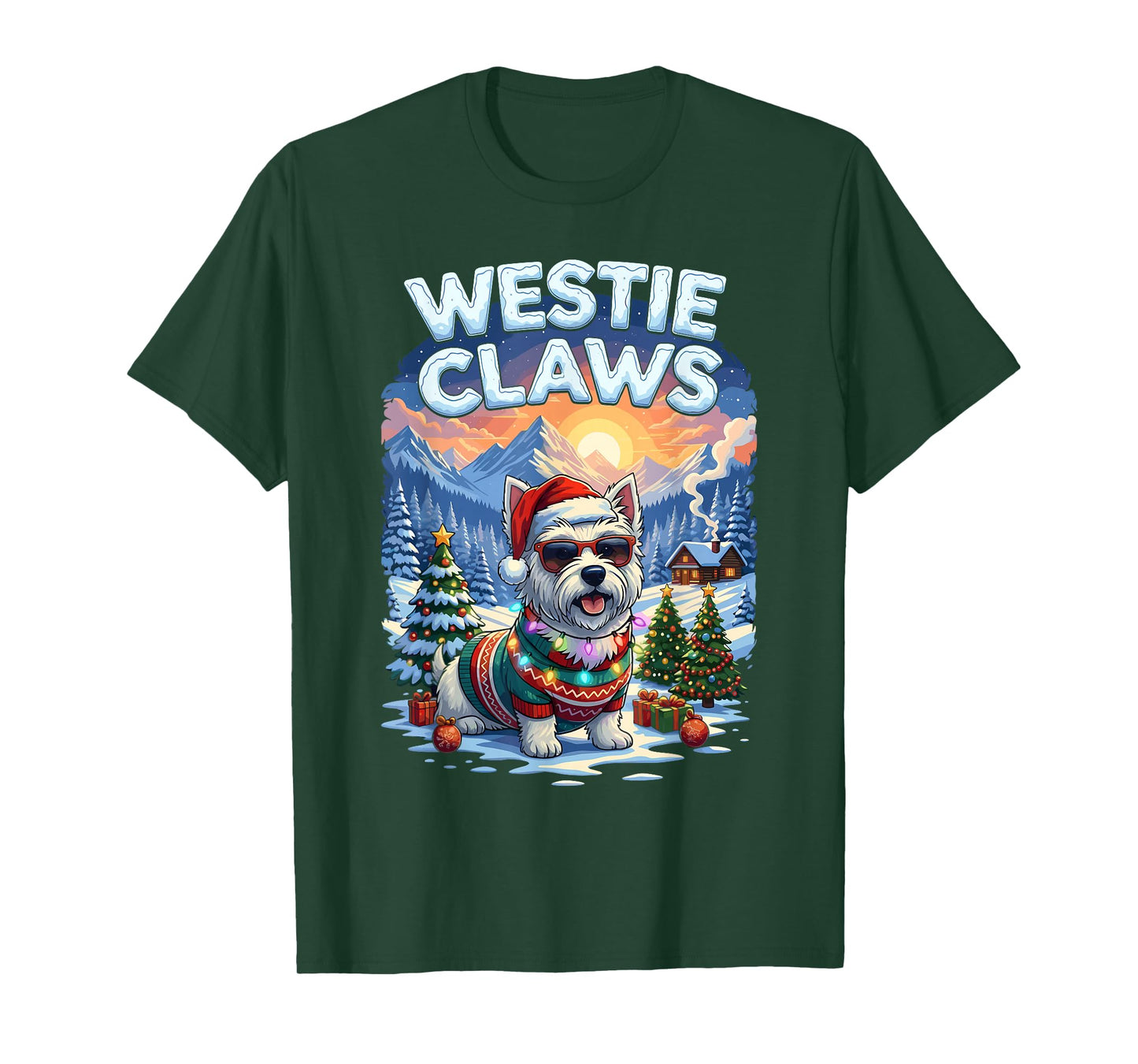 Christmas Santa Westie Claws Dog Owner West Highland Terrier T-Shirt
