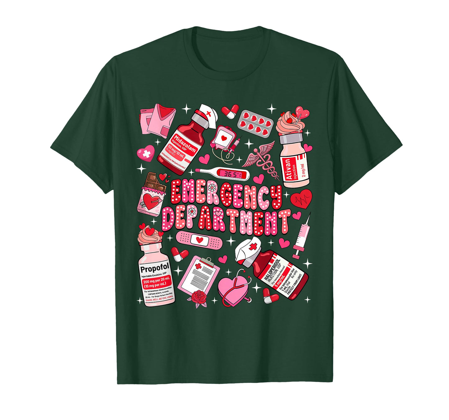 Retro Emergency Department ED ER Nurse Valentines Day Women T-Shirt