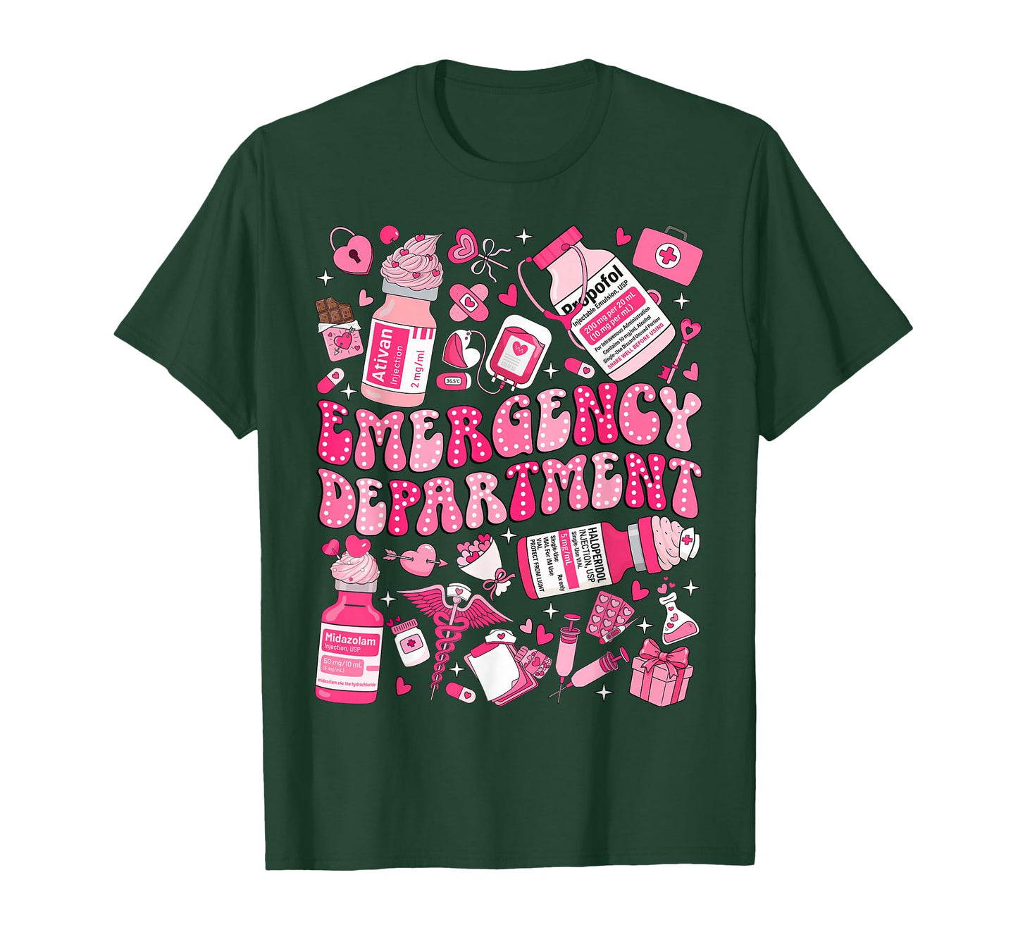 Retro Emergency Department ED ER Nurse Valentines Day Women T-Shirt