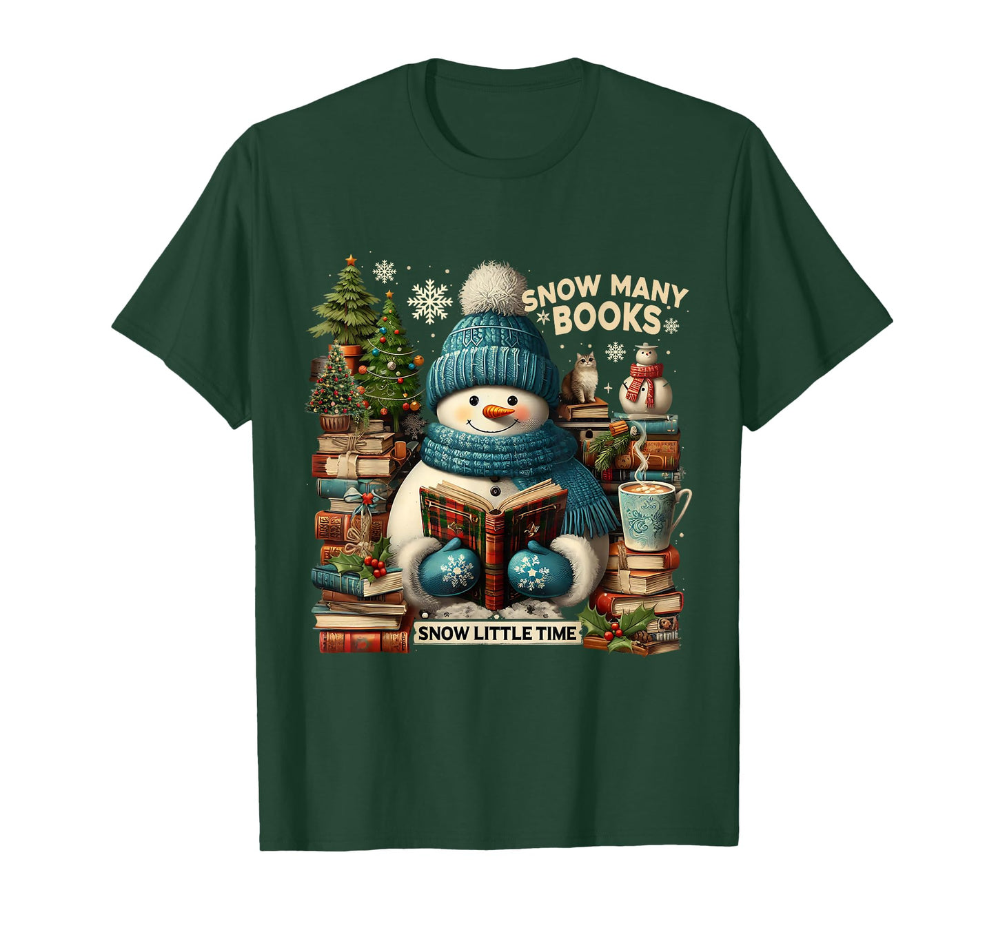 Reading Cozy Winter Snowman Christmas Design T-Shirt