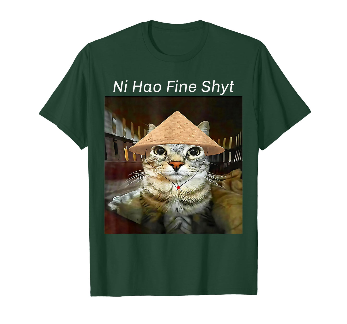 Ni Hao Fine Shyt Cat Funny Cute Meme T-Shirt