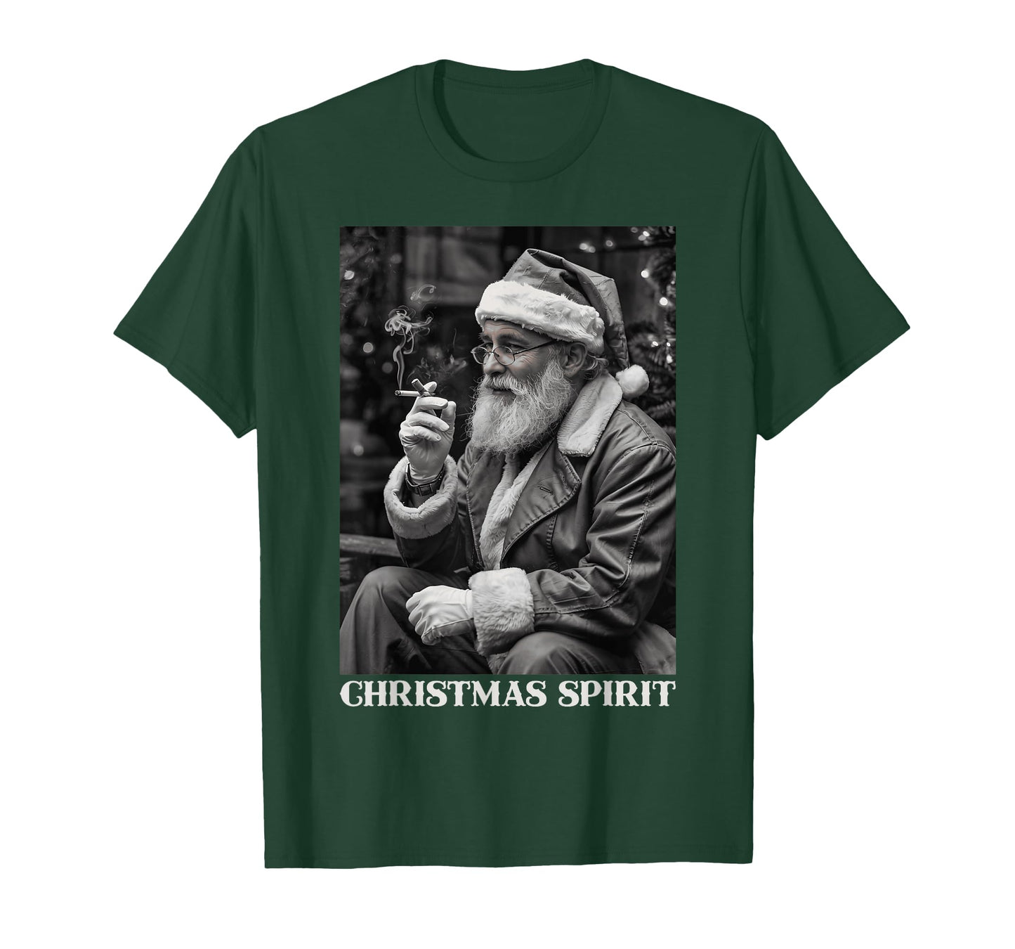 Retro Style Santa Claus Smoking Cigarette Christmas Spirit T-Shirt