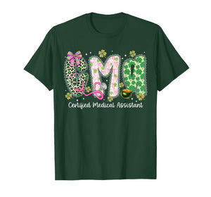 CMA Certified Medical Assistant Lace Leopard St Patricks Day T-Shirt
