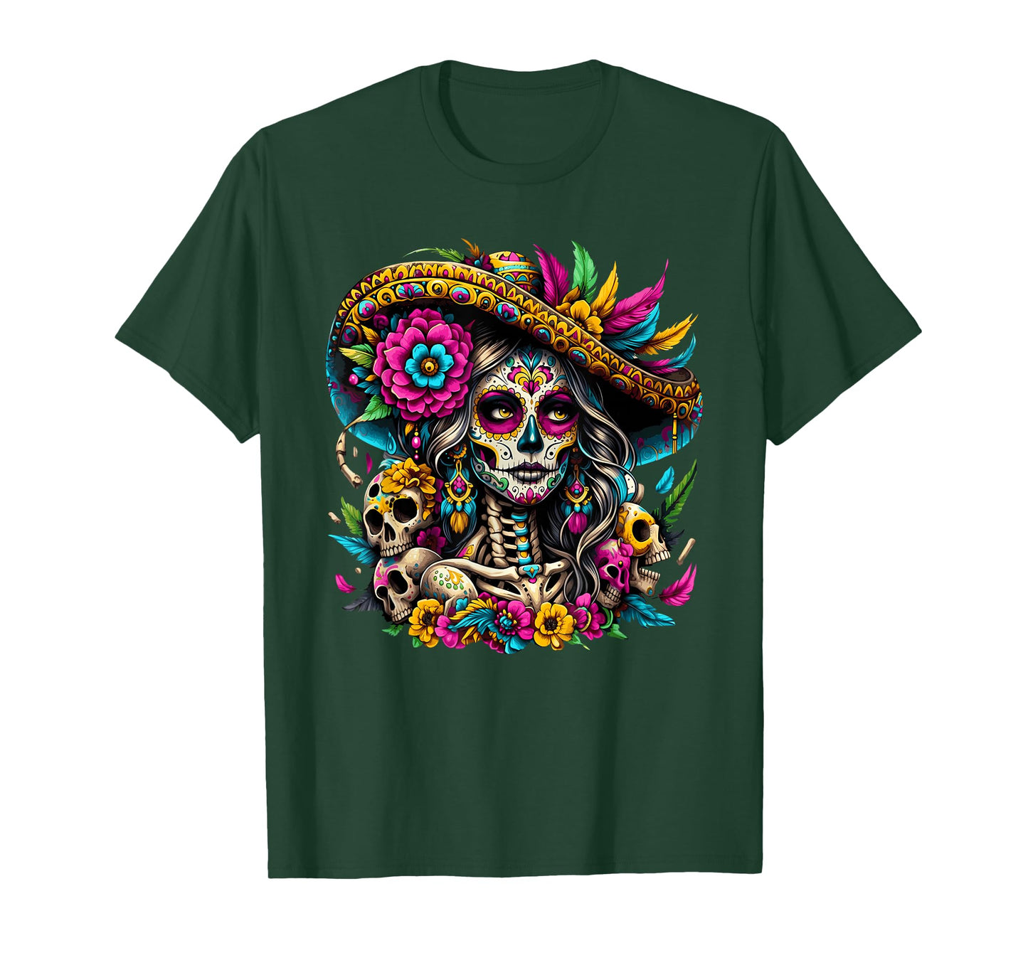 Dia De Los Muertos Mexican Day of The Dead Sugar Skull Women T-Shirt