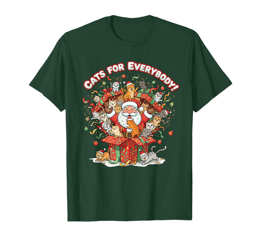Cats for Everybody Christmas Shirt Crazy Santa T-Shirt