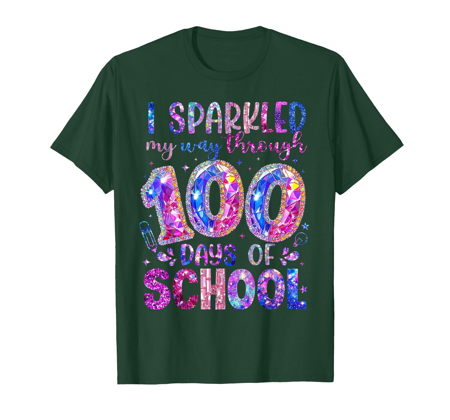 I Sparkler My Way Through 100 Days of School Student Teacher T-Shirt