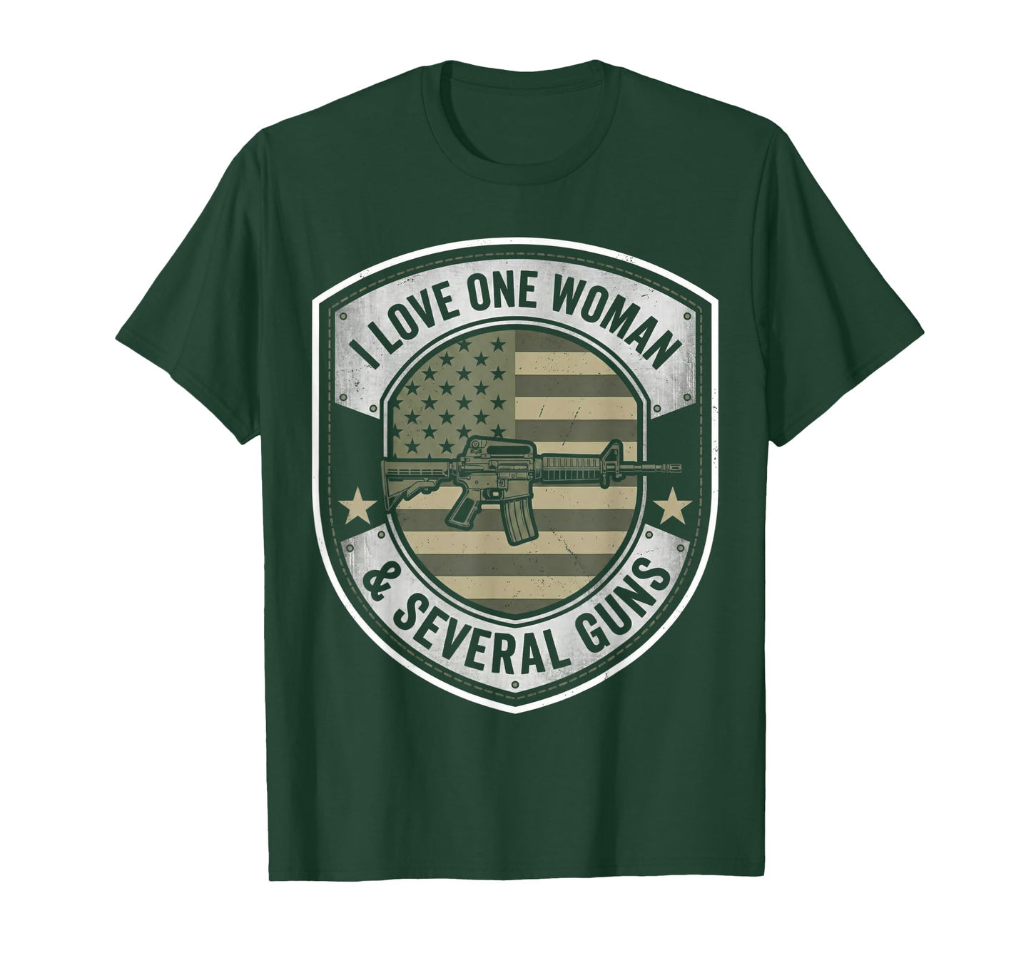 I Love One Woman & Several Guns Husband Funny Gun Mens T-Shirt