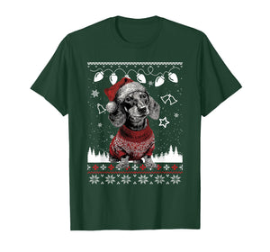 Cute Dachshund Christmas Wearing Sweater Funny Xmas Dog T-Shirt
