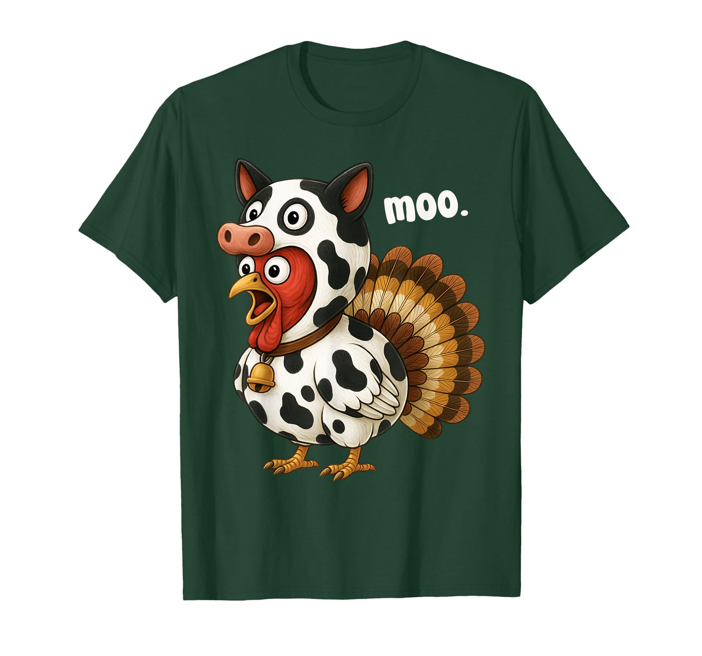 Funny Fake Cow Moo Cute Turkey Thanksgiving Men Women Kid T-Shirt
