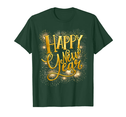 Happy New Year Fire Work Family Matching Men Women Kid T-Shirt