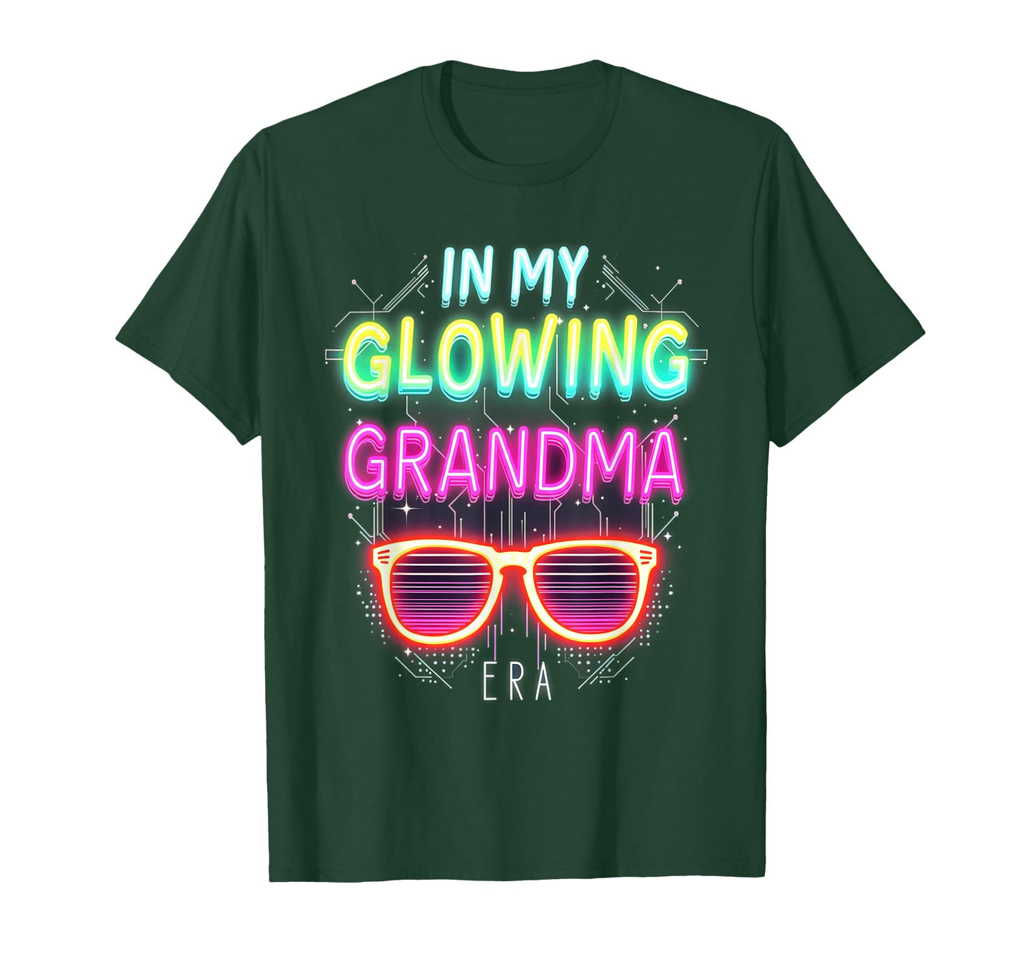 in My Glowing Grandma Era Groovy Colorful Bright T-Shirt