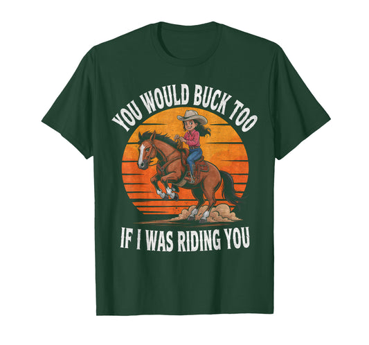 Funny Cowgirl Riding Rodeo Horse Country Western Girl T-Shirt