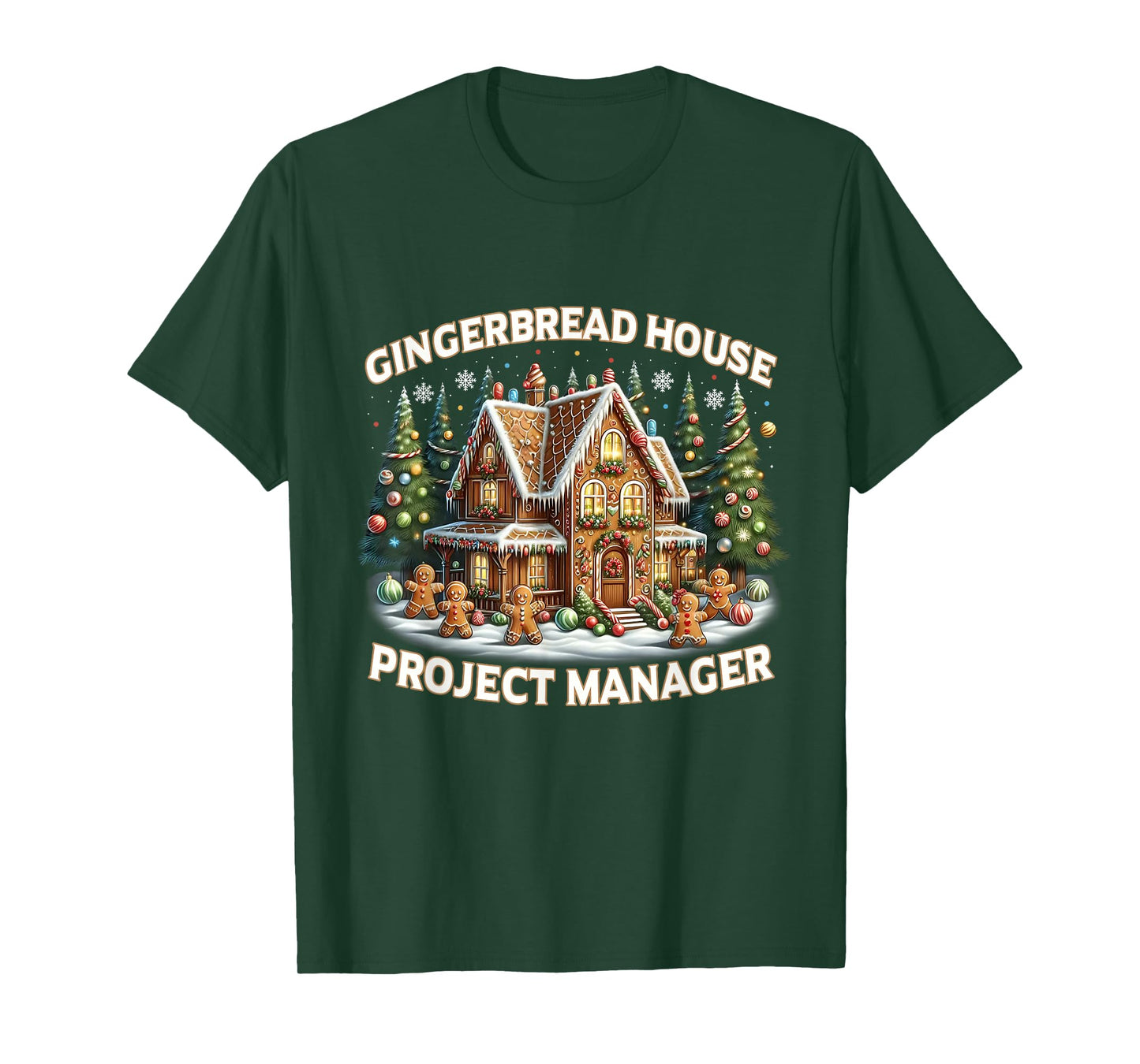 Gingerbread House Project Manager Funny Christmas T-Shirt