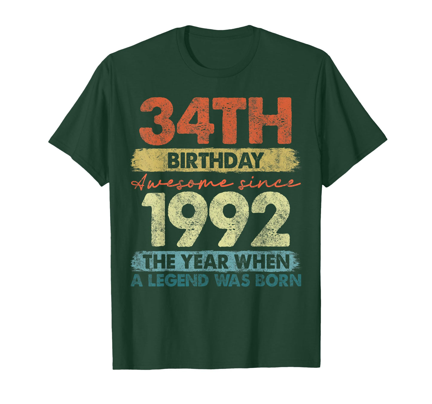 34 Year Old Gifts Vintage 1992 Limited Edition 34th Birthday T-Shirt