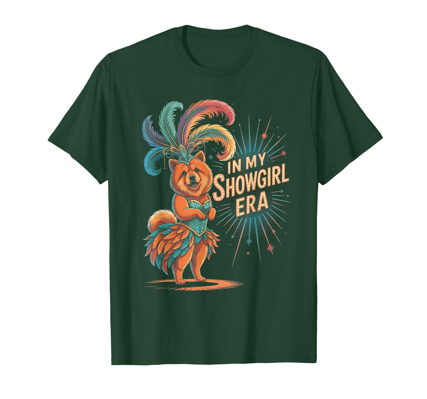 in My Showgirl Era Funny Chow-Chow Design Retro Dog Glam Art T-Shirt