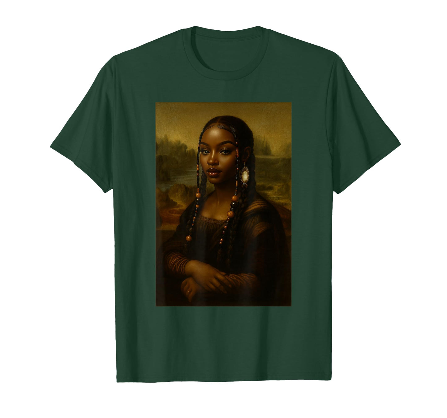 Black Mona Lisa Afro African American Melanin Black History T-Shirt