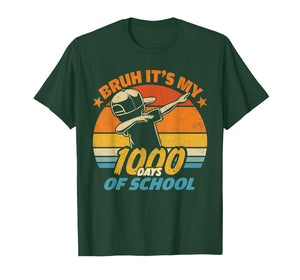 Bruh It's My 1000 Day of School Happy 1000th Day Boy Dabbing T-Shirt