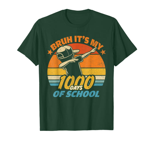 Bruh It's My 1000 Day of School Happy 1000th Day Boy Dabbing T-Shirt