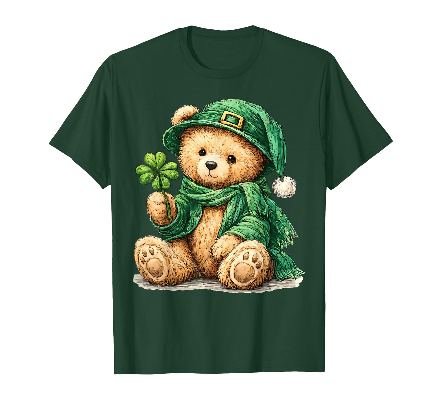 Cute Teddy Bear Leprechaun St Patricks Day Boys Girls Lucky T-Shirt