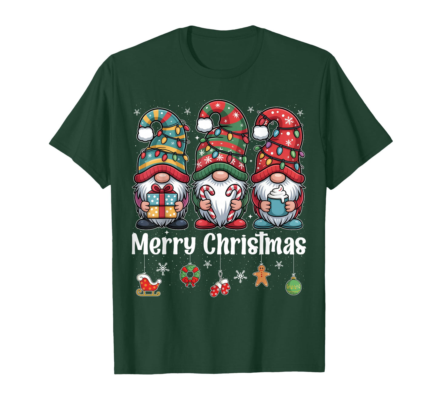 Merry Christmas Gnomes Christmas Lights Xmas Pajamas Family T-Shirt