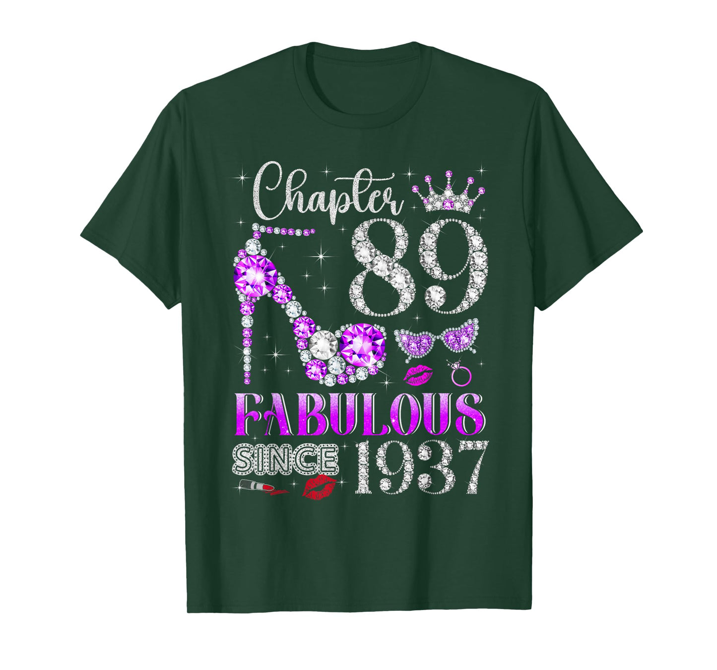 Chapter 89 Fabulous Since 1937 89Th Birthday Ladies Girls T-Shirt